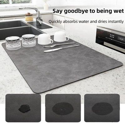 Customized Logo Acceptable Stocked Dish Mat Absorbent Diatomite Kitchen Counter Dry Pad