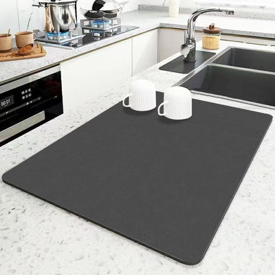 Customized Logo Acceptable Stocked Dish Mat Absorbent Diatomite Kitchen Counter Dry Pad