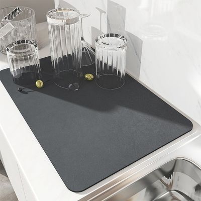 Customized Logo Acceptable Stocked Dish Mat Absorbent Diatomite Kitchen Counter Dry Pad